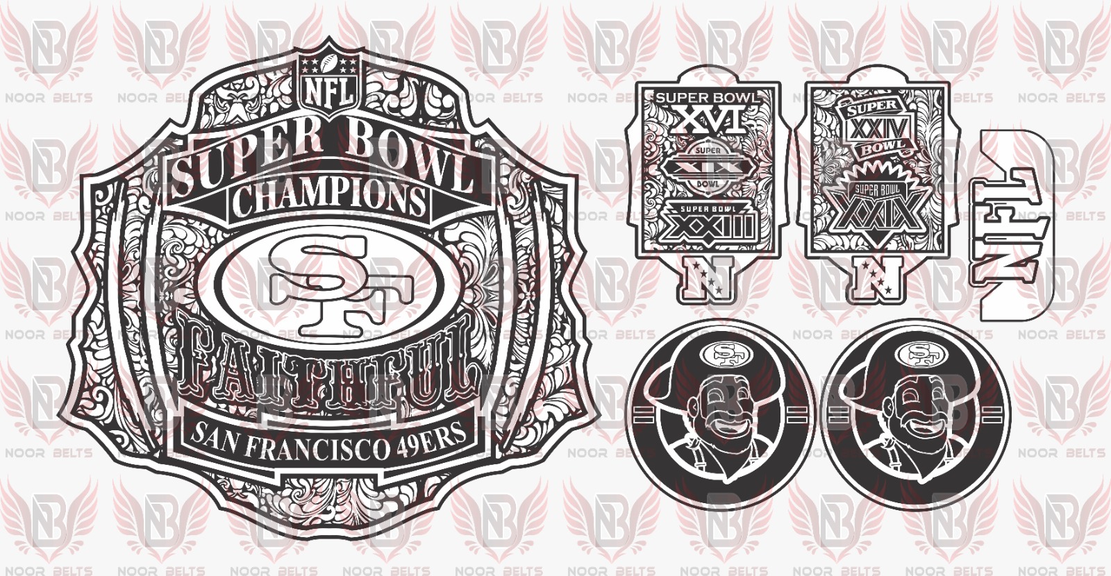 San Francisco 49ers SF Superbowl Championship Belt